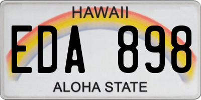 HI license plate EDA898