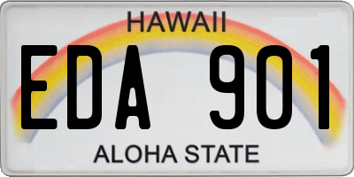 HI license plate EDA901