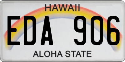 HI license plate EDA906