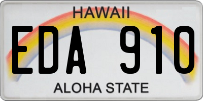HI license plate EDA910