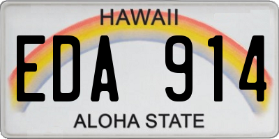 HI license plate EDA914