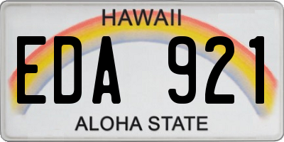 HI license plate EDA921