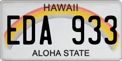 HI license plate EDA933