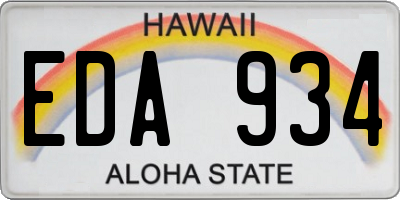 HI license plate EDA934