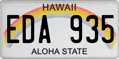 HI license plate EDA935