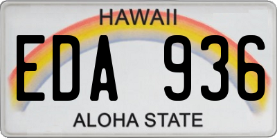 HI license plate EDA936
