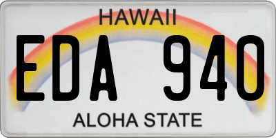 HI license plate EDA940