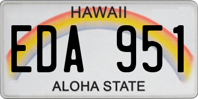 HI license plate EDA951