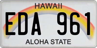 HI license plate EDA961