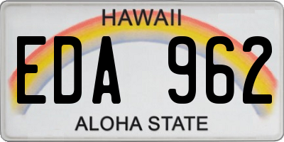 HI license plate EDA962