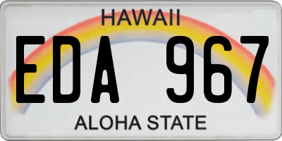 HI license plate EDA967