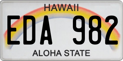 HI license plate EDA982