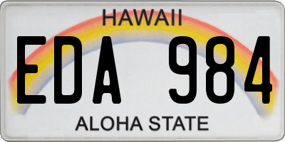 HI license plate EDA984