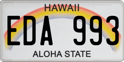 HI license plate EDA993