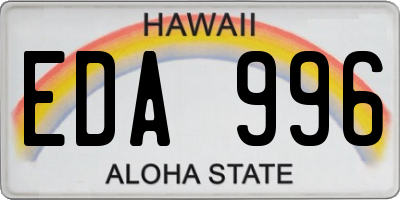 HI license plate EDA996