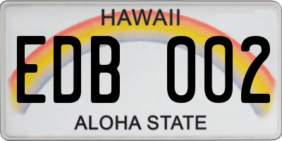 HI license plate EDB002