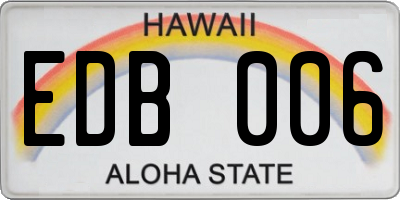 HI license plate EDB006