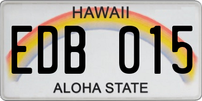 HI license plate EDB015