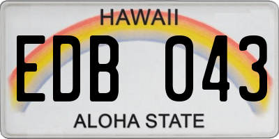 HI license plate EDB043