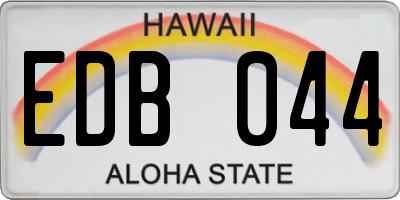 HI license plate EDB044