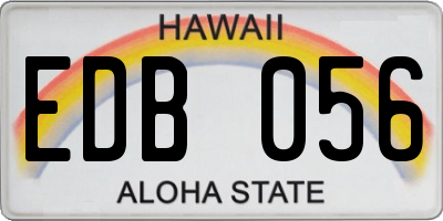 HI license plate EDB056