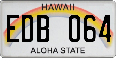 HI license plate EDB064