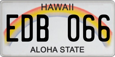 HI license plate EDB066
