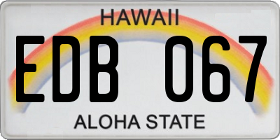 HI license plate EDB067