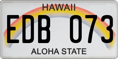HI license plate EDB073