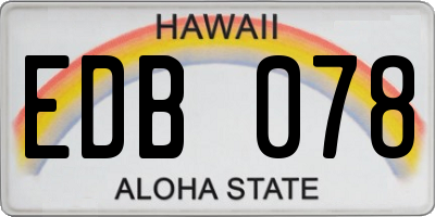 HI license plate EDB078
