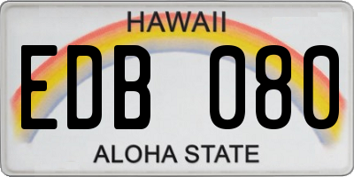 HI license plate EDB080