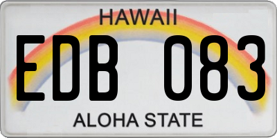 HI license plate EDB083