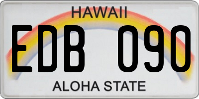HI license plate EDB090