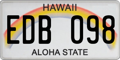 HI license plate EDB098