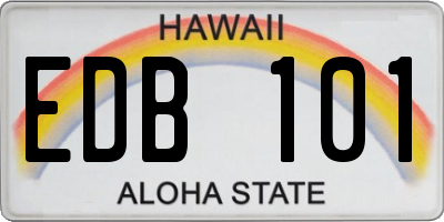 HI license plate EDB101
