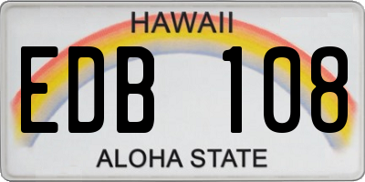 HI license plate EDB108