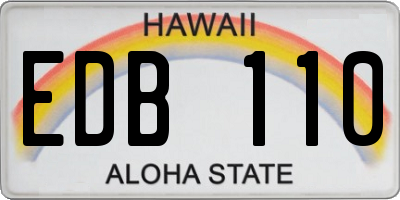 HI license plate EDB110