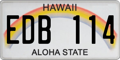HI license plate EDB114