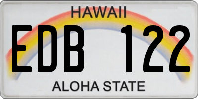 HI license plate EDB122