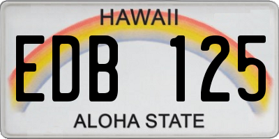 HI license plate EDB125
