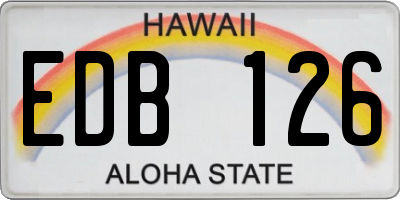 HI license plate EDB126