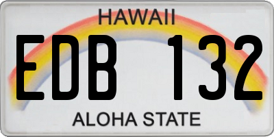 HI license plate EDB132