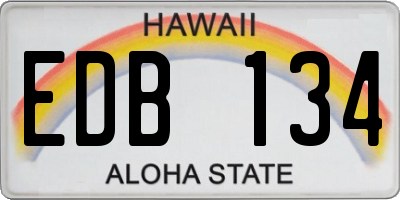 HI license plate EDB134