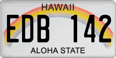 HI license plate EDB142