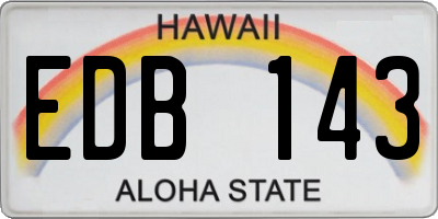 HI license plate EDB143