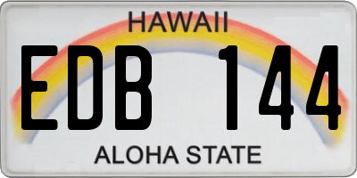 HI license plate EDB144