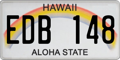 HI license plate EDB148