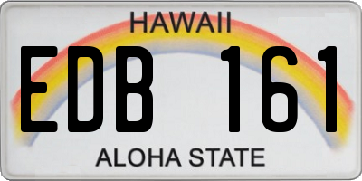 HI license plate EDB161