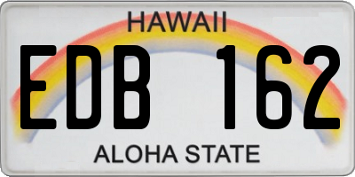 HI license plate EDB162