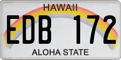 HI license plate EDB172